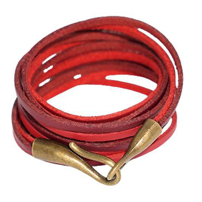 Brazalete enrollable rojo 98cm bronce