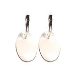 Aretes ovalados grandes plateados