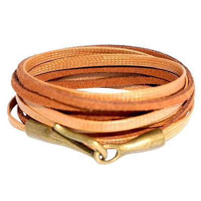 Brazalete enrollable café claro 93cm bronce