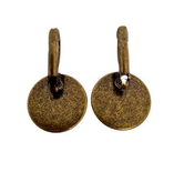 Aretes redondos colgantes bronce